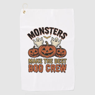 Halloween Ghost Pumpkin Vintage Engraving Funny Te Golf Towel