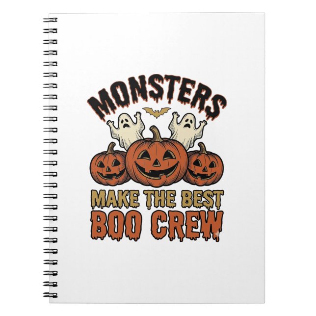 Halloween Ghost Pumpkin Vintage Engraving Funny Te Notebook (Front)
