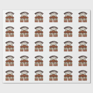 Halloween Ghost Pumpkin Vintage Engraving Funny Te Wrapping Paper