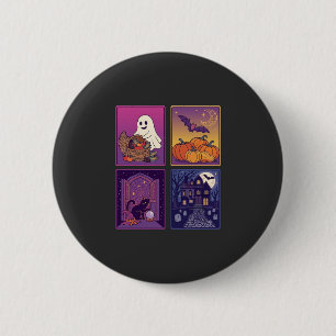 Halloween Ghost Pumpkins Black Cat Haunted House B 6 Cm Round Badge
