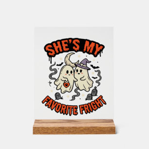 Halloween Ghost Romance Humour Acrylic Sign