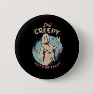 Halloween Ghost Saying Design 6 Cm Round Badge
