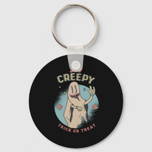 Halloween Ghost Saying Design Key Ring