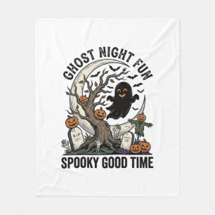 Halloween Ghost Shirt Vintage Graveyard Fun Design Fleece Blanket