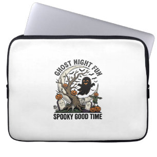 Halloween Ghost Shirt Vintage Graveyard Fun Design Laptop Sleeve