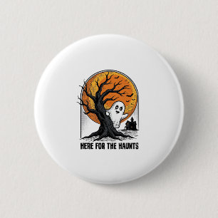 Halloween Ghost Shirt Vintage Haunted Moon Design_ 6 Cm Round Badge