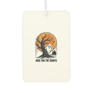 Halloween Ghost Shirt Vintage Haunted Moon Design_ Car Air Freshener