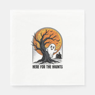 Halloween Ghost Shirt Vintage Haunted Moon Design_ Napkin