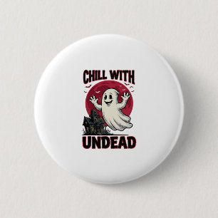 Halloween Ghost Shirt Vintage Haunted Zombie Desig 6 Cm Round Badge