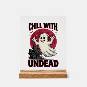 Halloween Ghost Shirt Vintage Haunted Zombie Desig Acrylic Sign