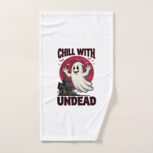Halloween Ghost Shirt Vintage Haunted Zombie Desig Hand Towel