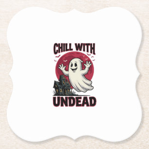 Halloween Ghost Shirt Vintage Haunted Zombie Desig Paper Coaster