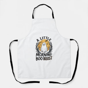 Halloween Ghost Shirt with Vintage Moon Art_1 Apron
