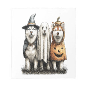 Halloween Ghost Siberian Husky Dog Notepad