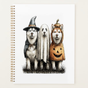 Halloween Ghost Siberian Husky Dog Planner