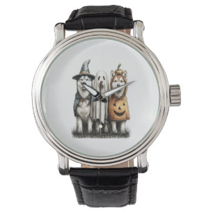 Halloween Ghost Siberian Husky Dog Watch