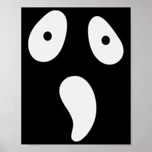 Halloween Ghost Silly Face Costume Funny Scary Fac Poster