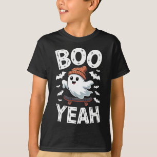 Halloween Ghost Skateboard Boo Yeah Costume Boys K T-Shirt