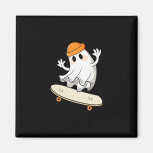Halloween Ghost Skateboard Tee Shirt Halloween Ska Magnet