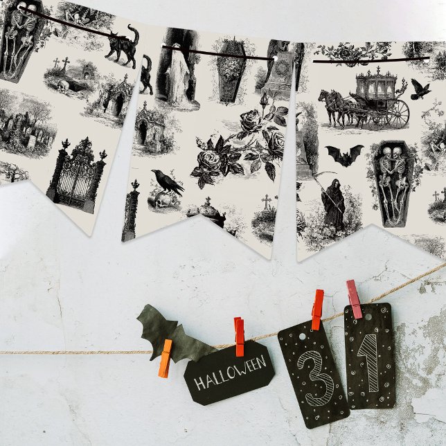 Halloween Ghost Skeleton Ghoul Toile  Bunting (Creator Uploaded)