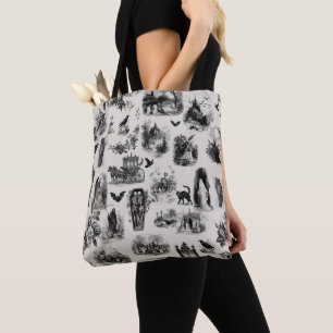 Halloween Ghost Skeleton Ghoul Toile Tote Bag