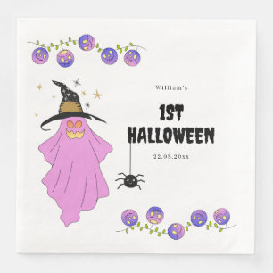 Halloween Ghost Skull Garland Baby Shower Napkin