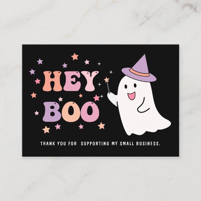 Halloween Ghost Small business thank you  Business Card (Front)