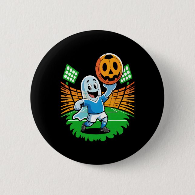 Halloween Ghost Soccer Player  6 Cm Round Badge (Front)