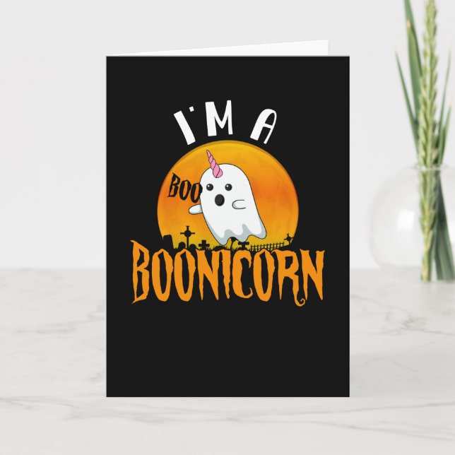 Halloween Ghost Spirit Boonicorn Unicorn Card (Front)
