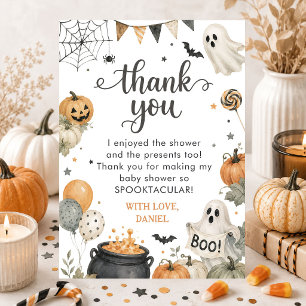 Halloween Ghost Spooky Birthday Party Thank You Card