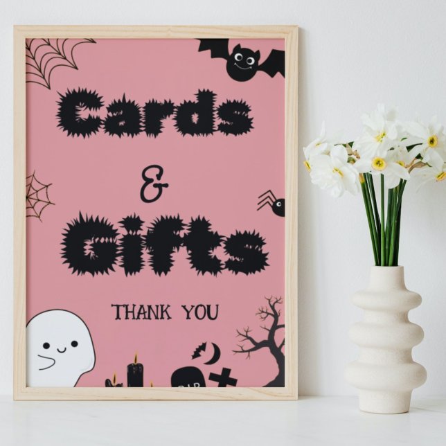 Halloween ghost spooky card and gifts thank you  poster (Creator Uploaded)