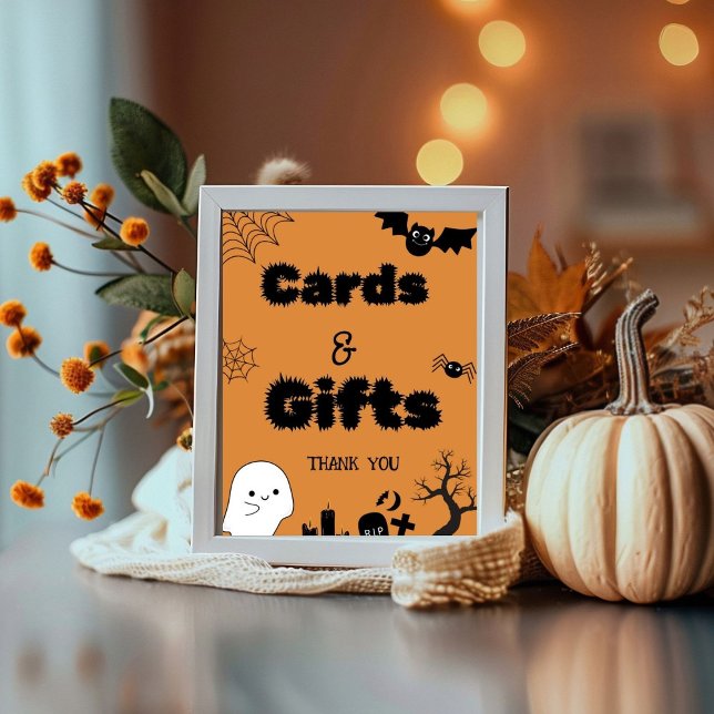 Halloween ghost spooky card and gifts thank you  poster (Creator Uploaded)