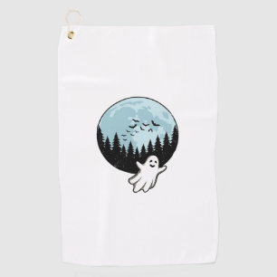 Halloween Ghost Spooky Forest Moon Vintage_1 Golf Towel
