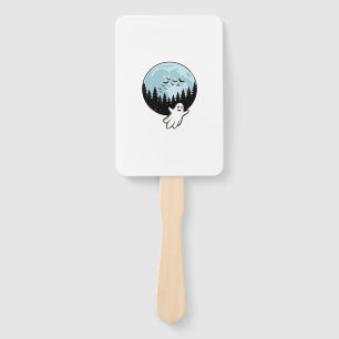Halloween Ghost Spooky Forest Moon Vintage_1 Hand Fan