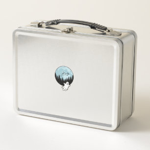 Halloween Ghost Spooky Forest Moon Vintage_1 Metal Lunch Box