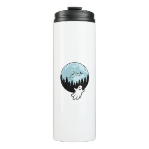 Halloween Ghost Spooky Forest Moon Vintage_1 Thermal Tumbler