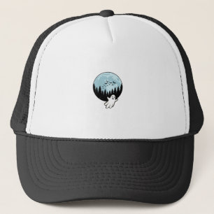Halloween Ghost Spooky Forest Moon Vintage_1 Trucker Hat