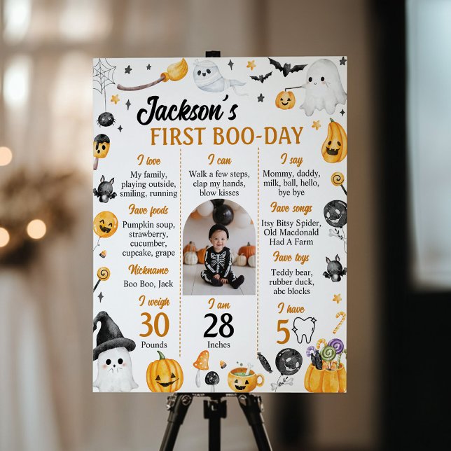 Halloween Ghost Spooky One Birthday Milestone Poster (Creator Uploaded)