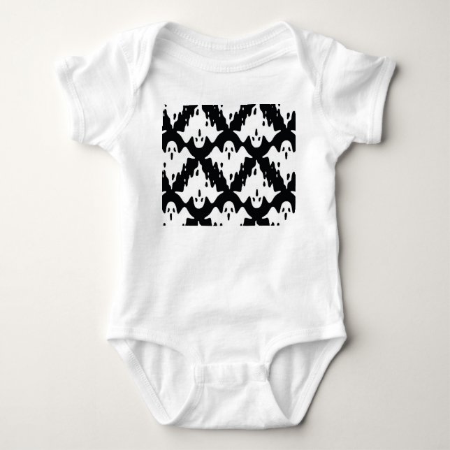 Halloween Ghost Spooky Seamless Pattern Baby Bodysuit (Front)