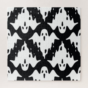 Halloween Ghost Spooky Seamless Pattern Jigsaw Puzzle