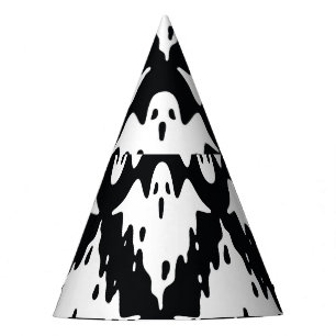 Halloween Ghost Spooky Seamless Pattern Party Hat
