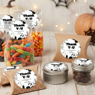 Halloween Ghost Spooky Thank you Birthday party Classic Round Sticker