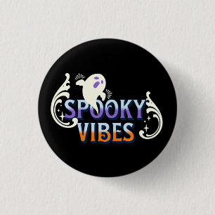 Halloween Ghost Spooky Vibes Typography Lettering 3 Cm Round Badge