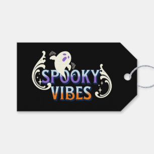 Halloween Ghost Spooky Vibes Typography Lettering Gift Tags