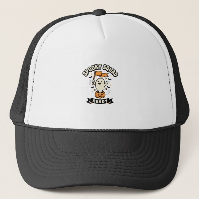 Halloween Ghost Squad Trucker Hat (Front)
