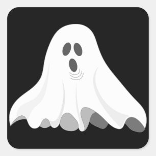Halloween ghost square sticker