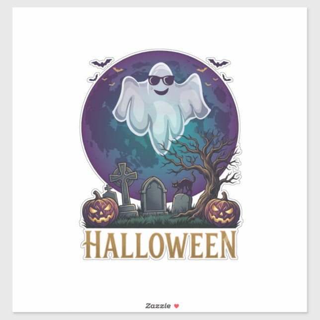 Halloween Ghost Sunglasses Purple Moon Graveyard_1 (Sheet)