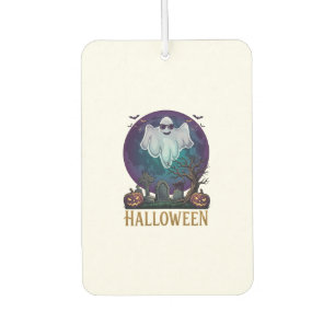 Halloween Ghost Sunglasses Purple Moon Graveyard_1 Car Air Freshener