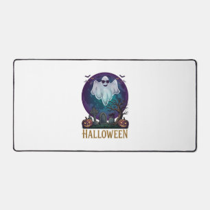 Halloween Ghost Sunglasses Purple Moon Graveyard_1 Desk Mat