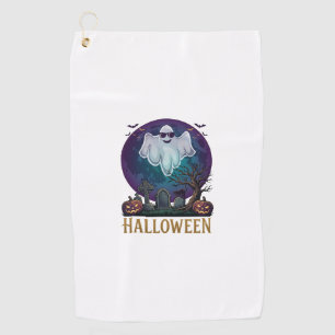 Halloween Ghost Sunglasses Purple Moon Graveyard_1 Golf Towel